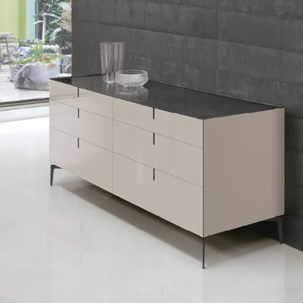 Meridien chest of drawers in glossy lacquer by Alivar