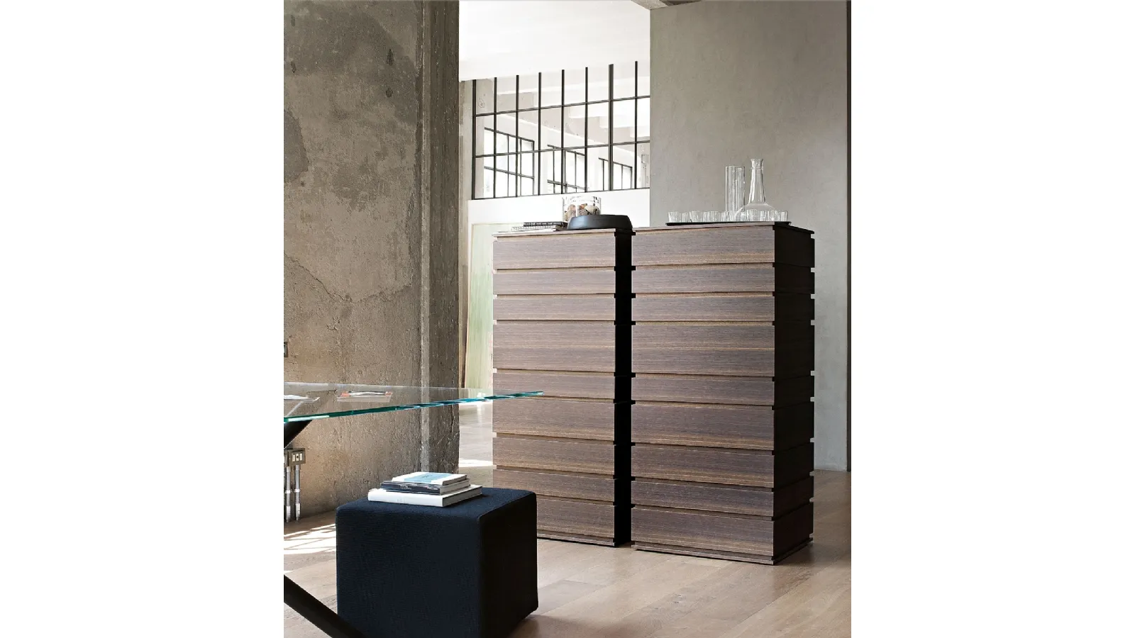 Nine wood chest of drawers by Lema