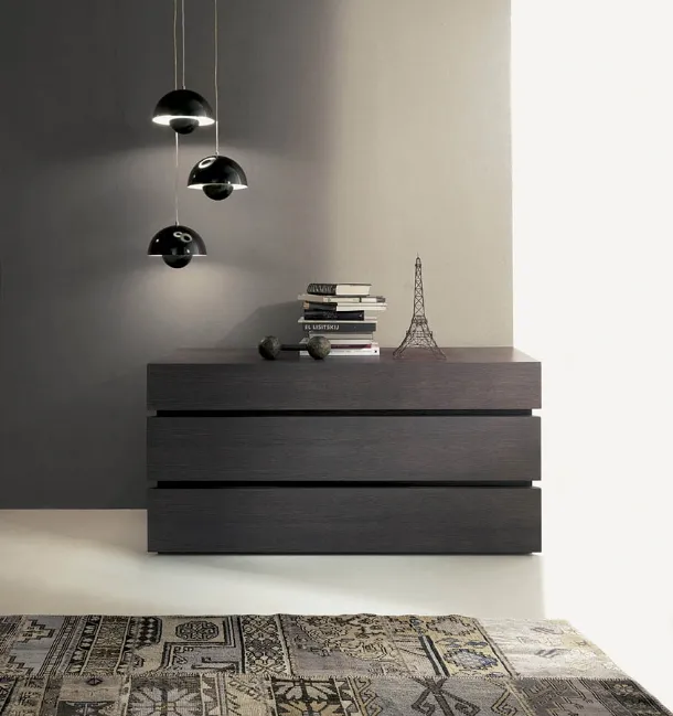 3-drawer chest in eucalyptus wood Quarantacinque by Fimar