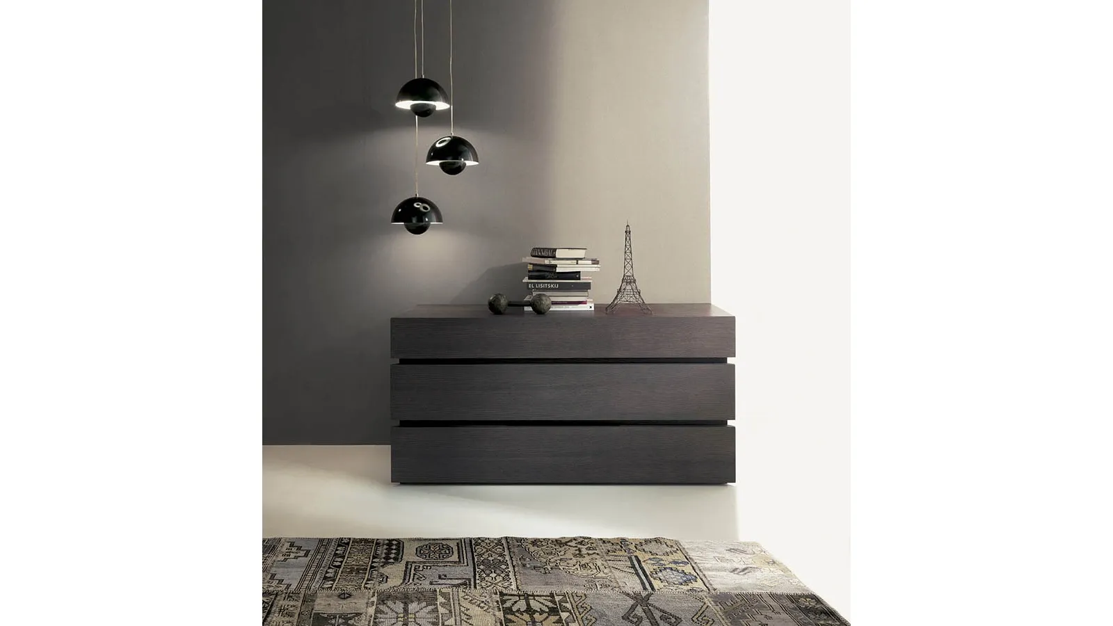 3-drawer chest in eucalyptus wood Quarantacinque by Fimar
