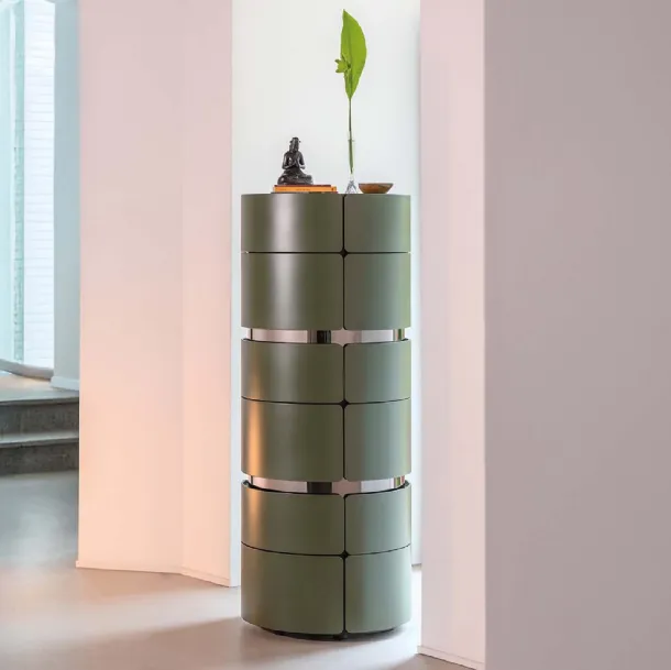 Toshi chest of drawers upholstered in Flou leather