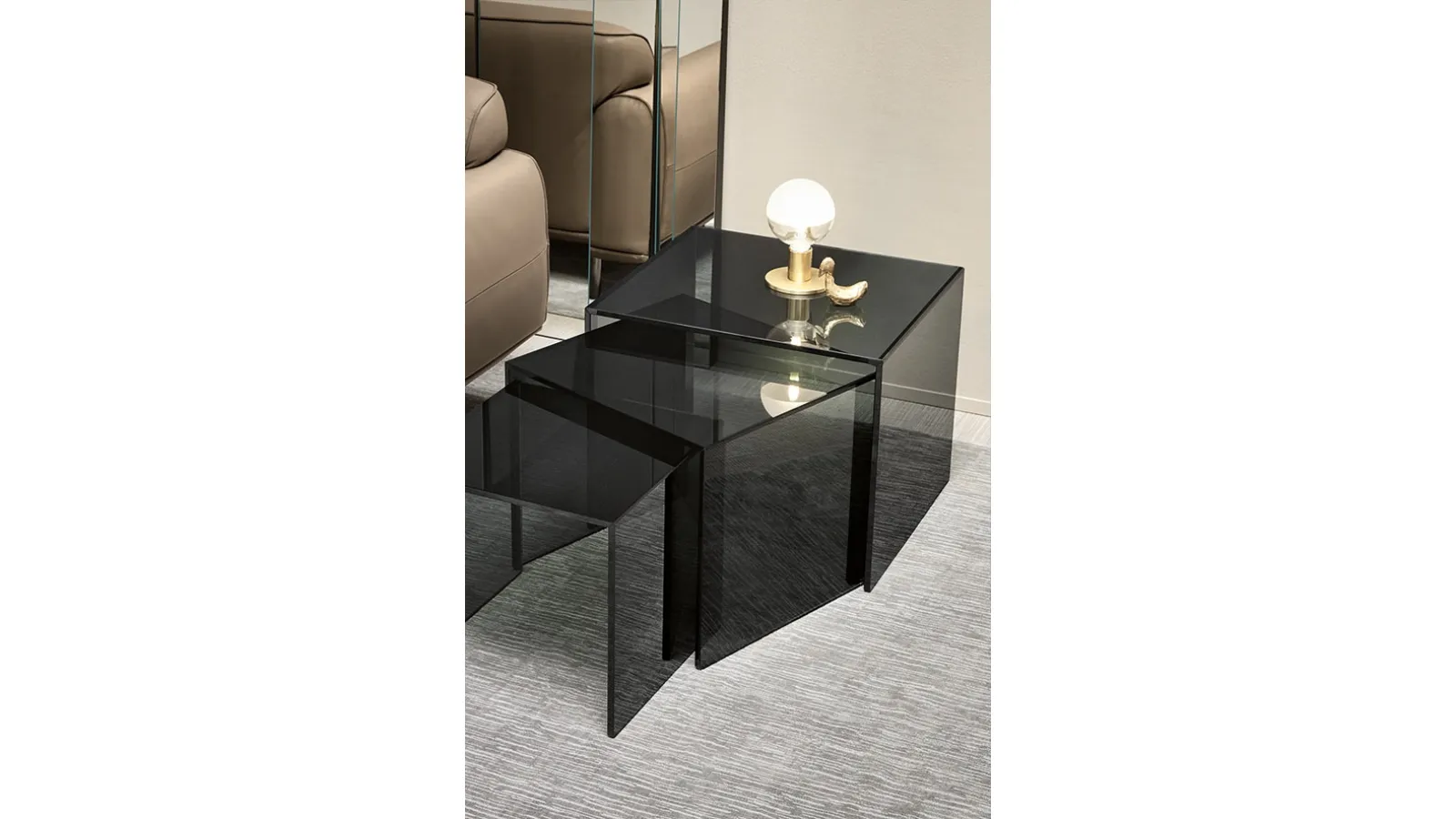 Trio glass bedside table by Tonelli