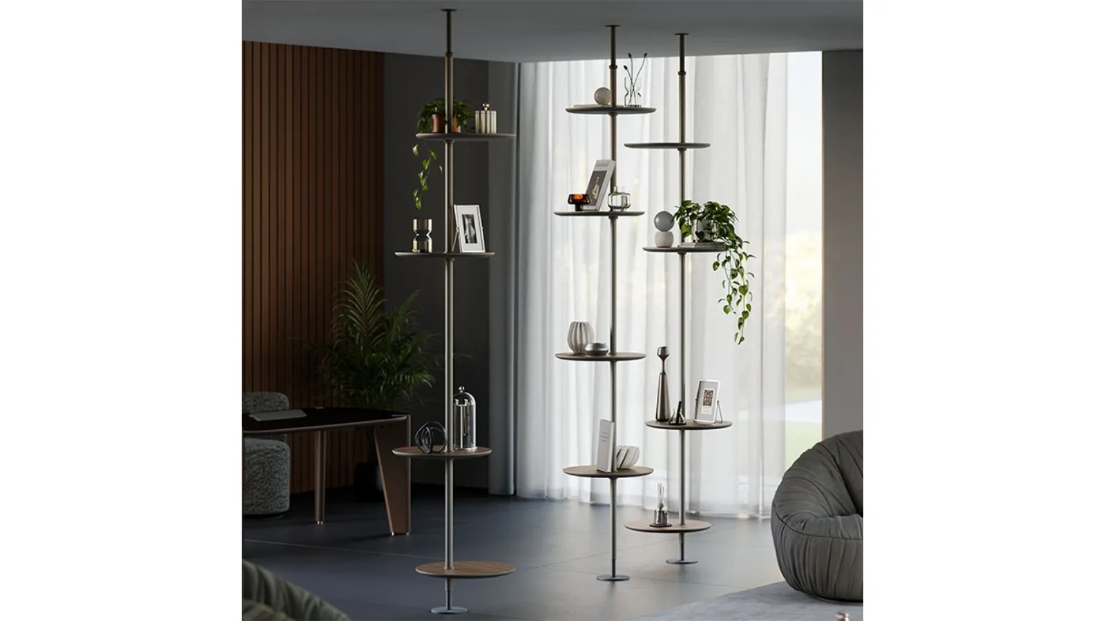Freestanding Address bookshelf in steel and wood by Cattelan Italia