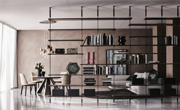 Airport steel and wood partition bookcase by Cattelan Italia