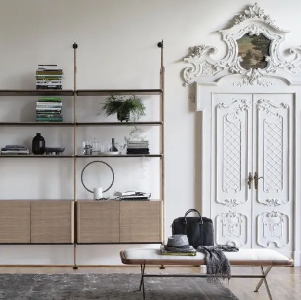 Aria wall-mounted bookcase by Porada