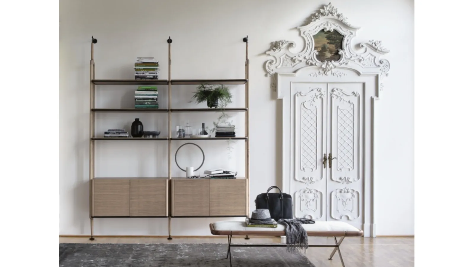 Aria wall-mounted bookcase by Porada