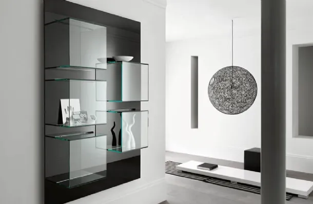 Dazibao suspended glass bookshelf by Tonelli