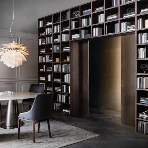 Flexus bookcase composition 01 in thermally treated oak by Giellesse