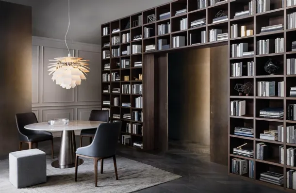 Flexus bookcase composition 01 in thermally treated oak by Giellesse