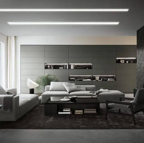 Flexus bookcase composition 05 in matte lacquered finish by Giellesse