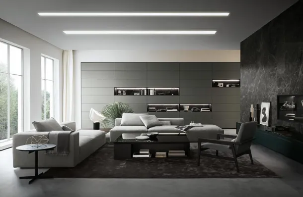 Flexus bookcase composition 05 in matte lacquered finish by Giellesse