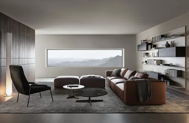 Frame bookcase composition 03 in wood and matte lacquer by Giellesse