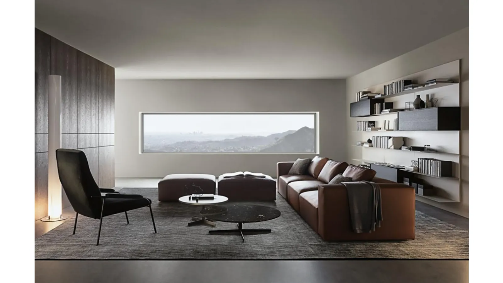 Frame bookcase composition 03 in wood and matte lacquer by Giellesse
