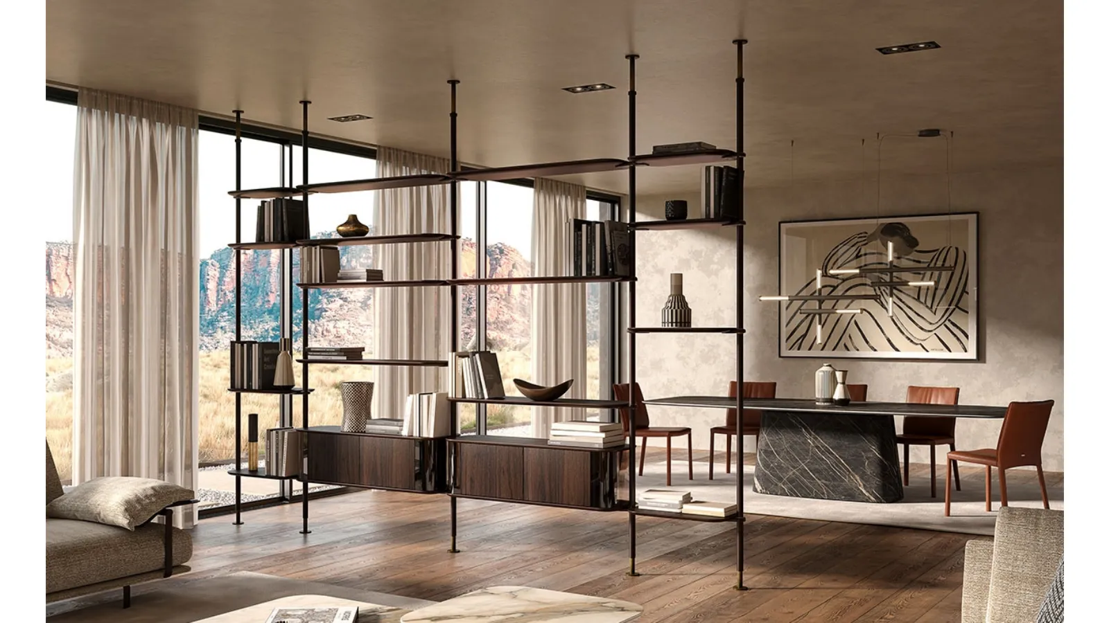 Harbour room divider bookcase by Cattelan Italia