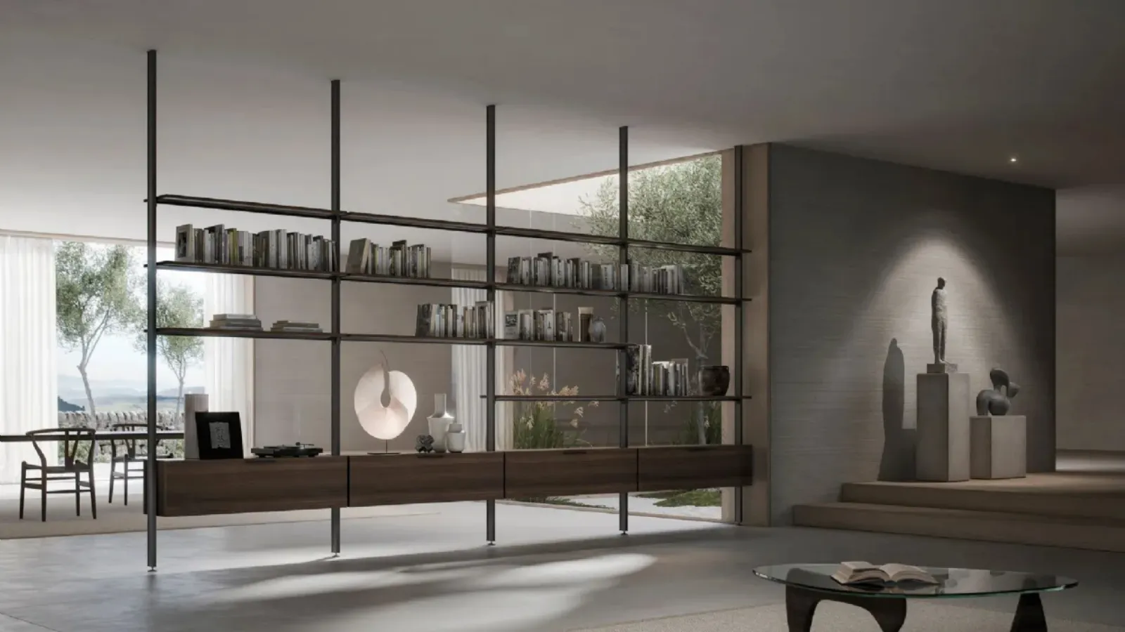 Doal ceiling-mounted Karin bookshelf