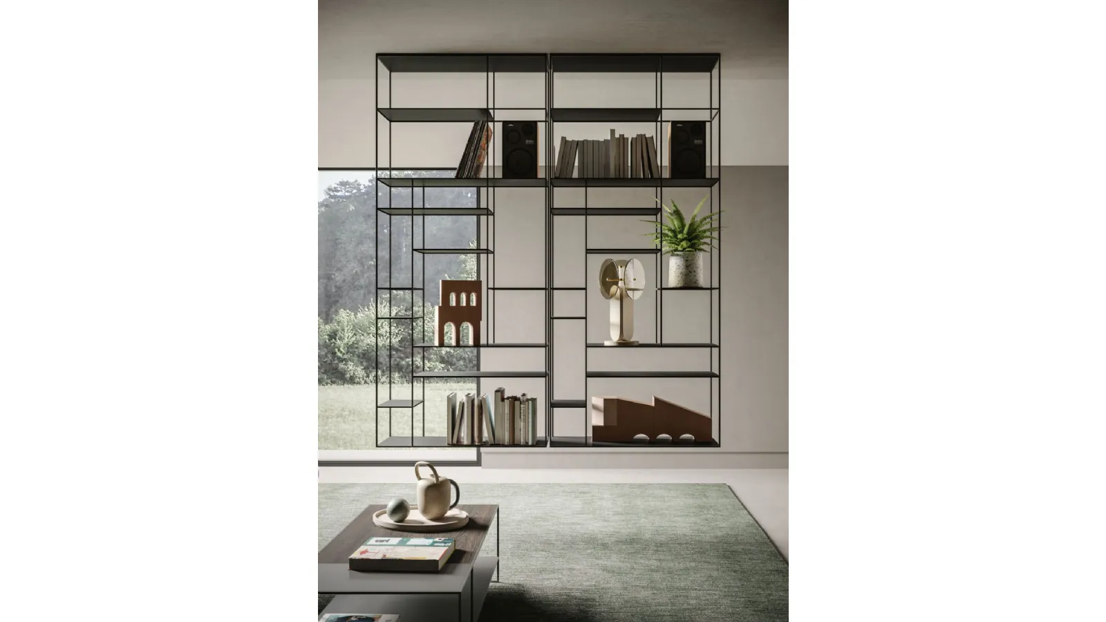 Levia Air suspended bookshelf by Ronda Design