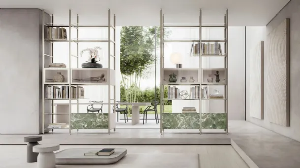 Mida ceiling-mounted partition bookshelf by Doal