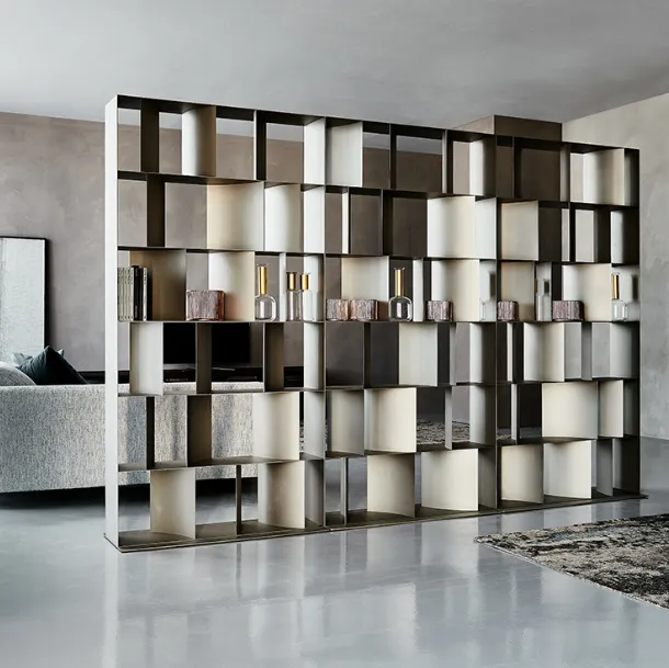 Nautilus embossed steel partition bookcase by Cattelan Italia