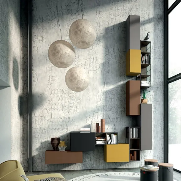 Rebel R09 wall-mounted bookshelf by Fimar