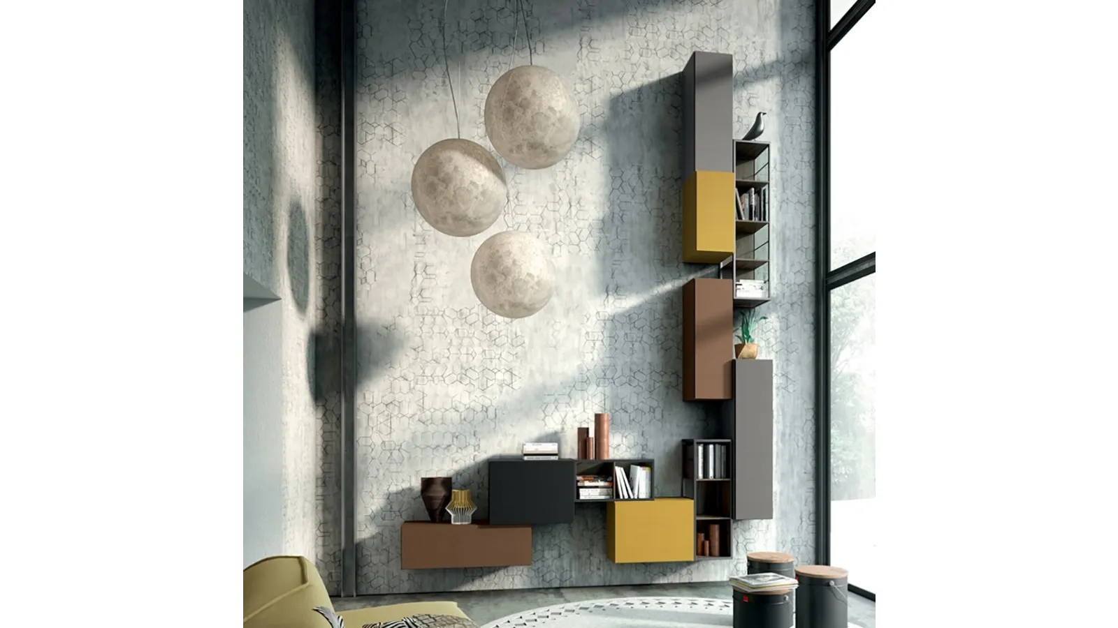 Rebel R09 wall-mounted bookshelf by Fimar