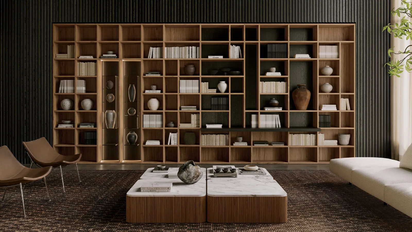 Selecta wooden bookshelf by Lema
