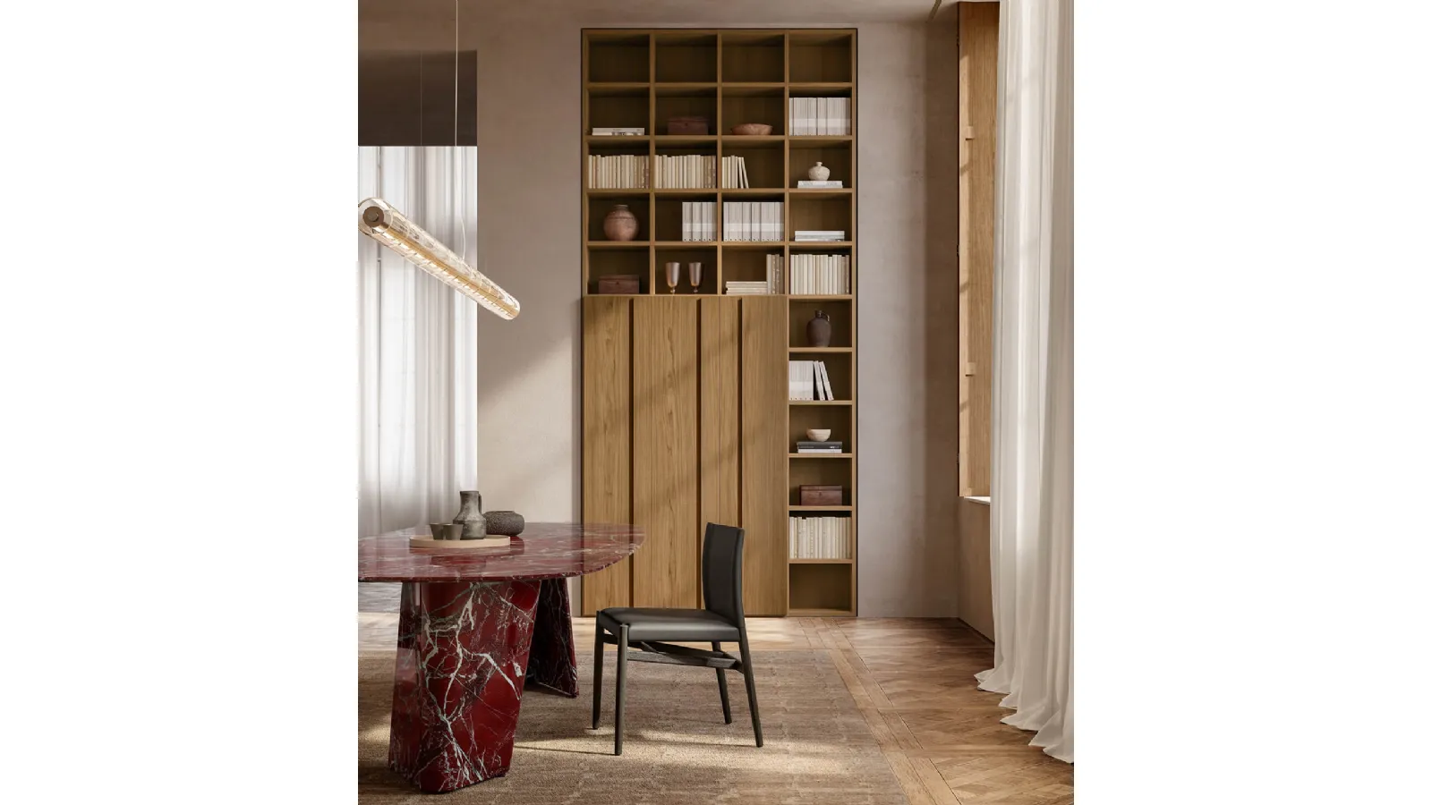 Selecta wooden bookcase by Lema