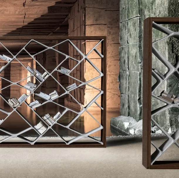Shanghai XL design room divider in oak and concrete by Alivar