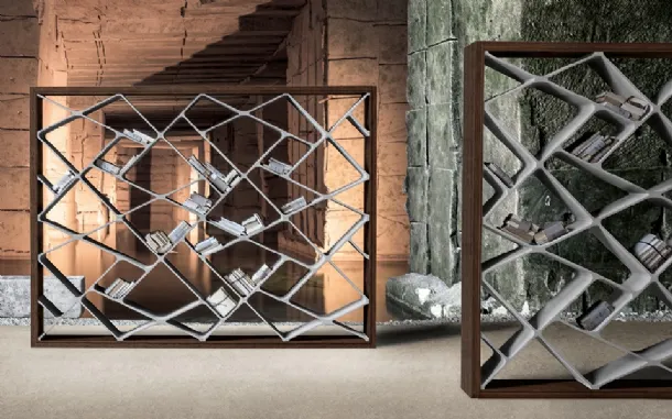 Shanghai XL design room divider in oak and concrete by Alivar