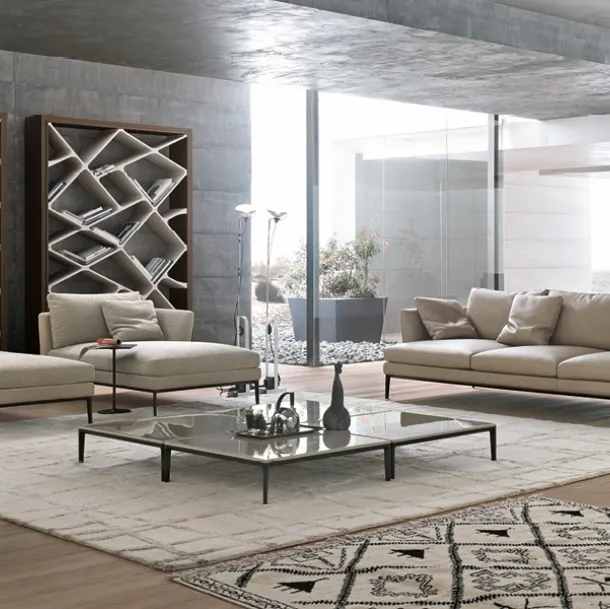 Shanghai design bookshelf in oak and concrete by Alivar