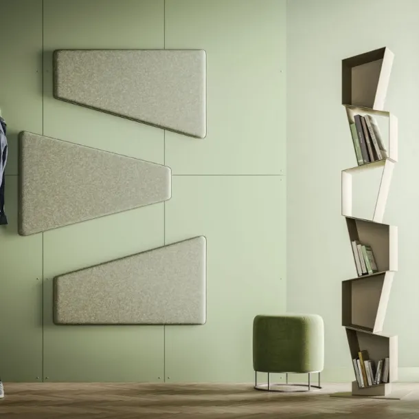 Modular bookshelf Su made of irregular metal polygons by Ronda Design