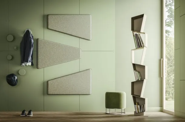 Modular bookshelf Su made of irregular metal polygons by Ronda Design