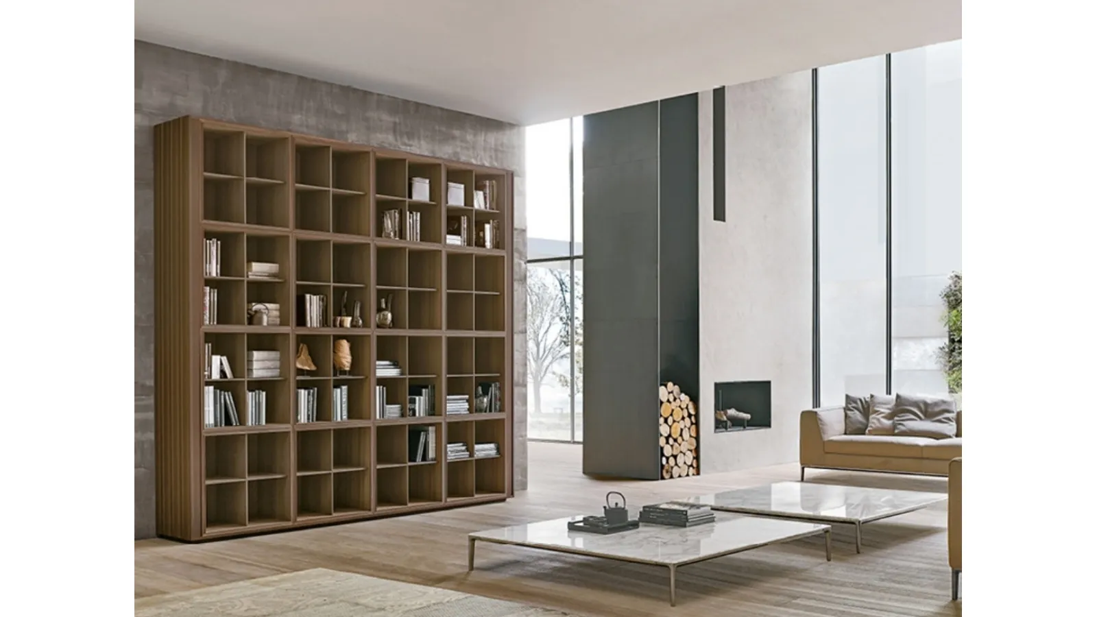 Modular bookshelf in Alivar's Tratto Oak