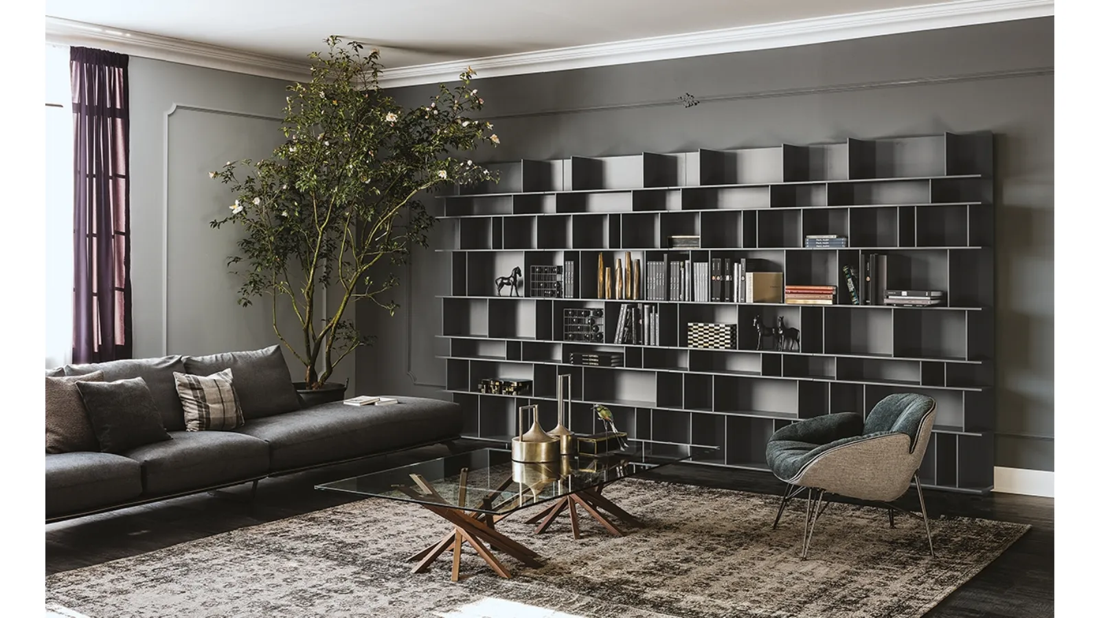 Wally wall-mounted bookcase by Cattelan Italia