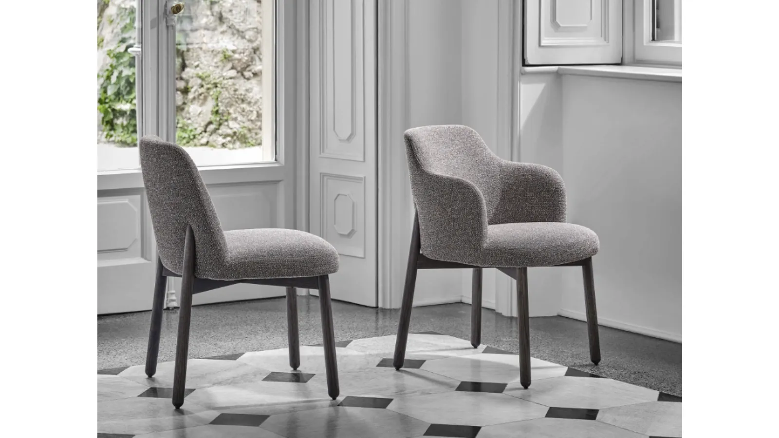 Abby upholstered fabric chair by Porada
