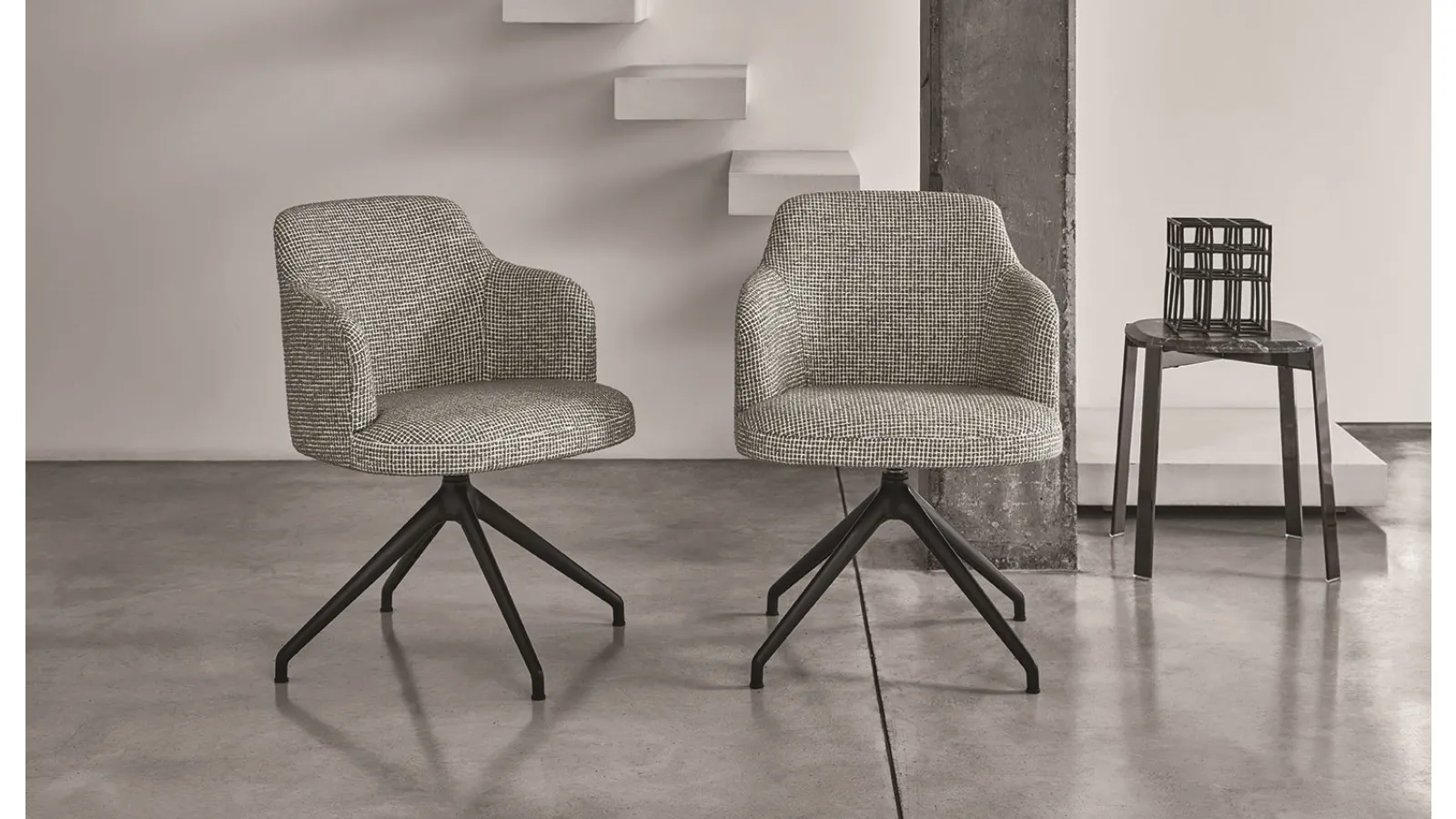 Abby armchair in the basic swivel version by Porada