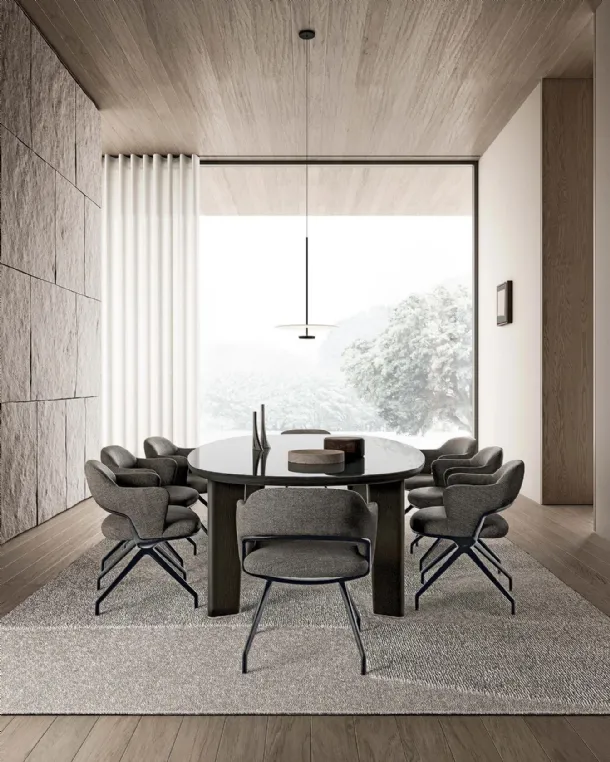 Alma upholstered fabric chair by Flexform