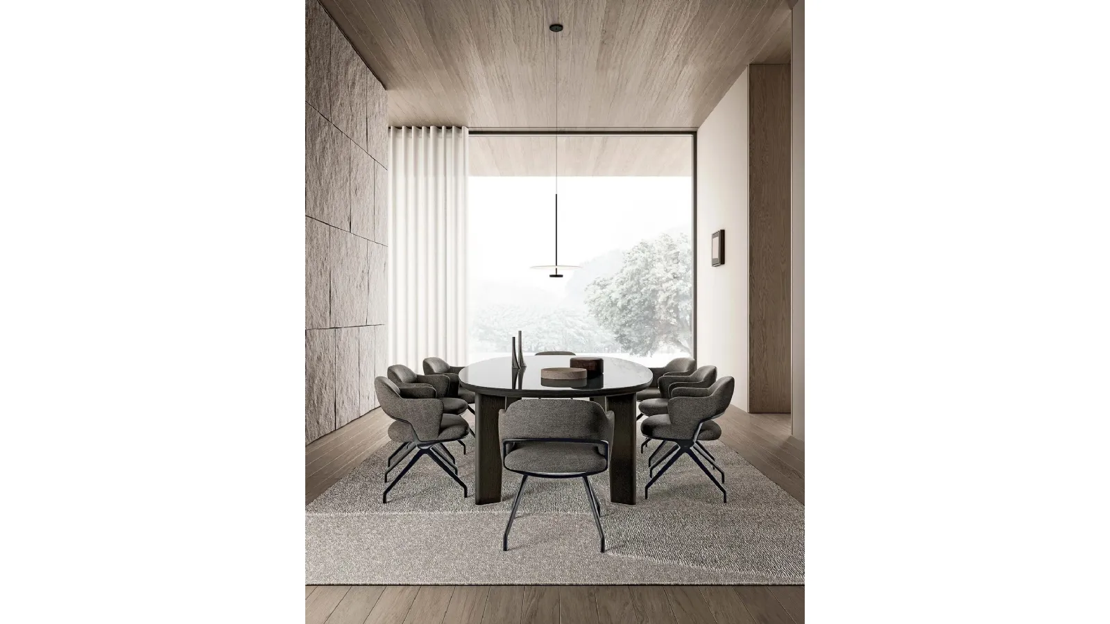 Alma upholstered fabric chair by Flexform