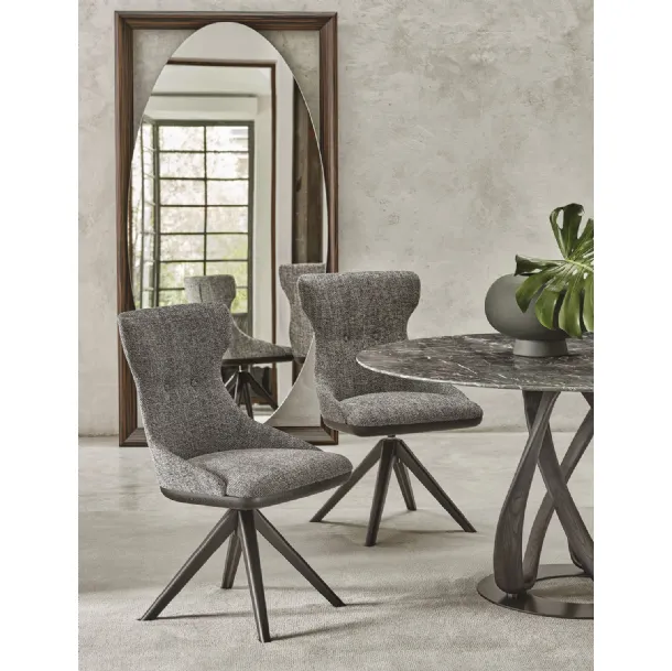 Andy swivel chair in fabric by Porada