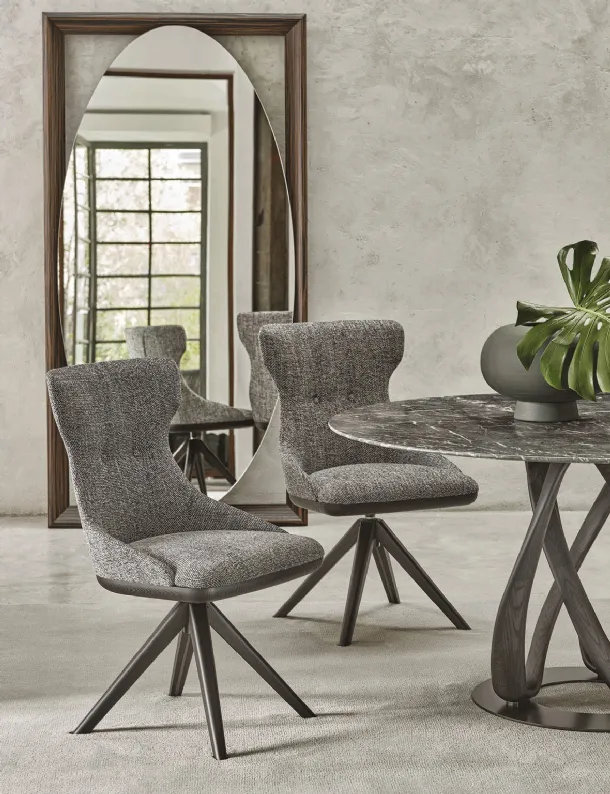 Andy swivel chair in fabric by Porada