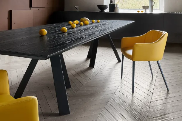 Asana leather chair with armrests by Ronda Design