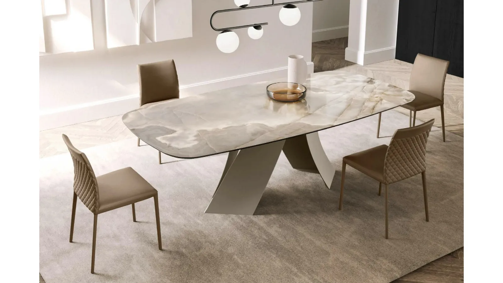 Bea Diamond Leather Chair by Eforma