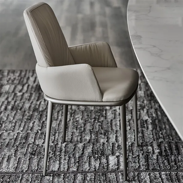 Belinda ML armchair in faux leather with steel frame by Cattelan Italia