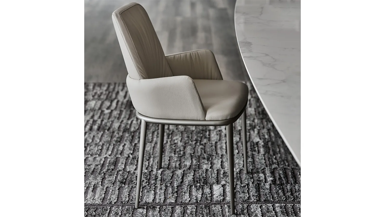 Belinda ML armchair in faux leather with steel frame by Cattelan Italia