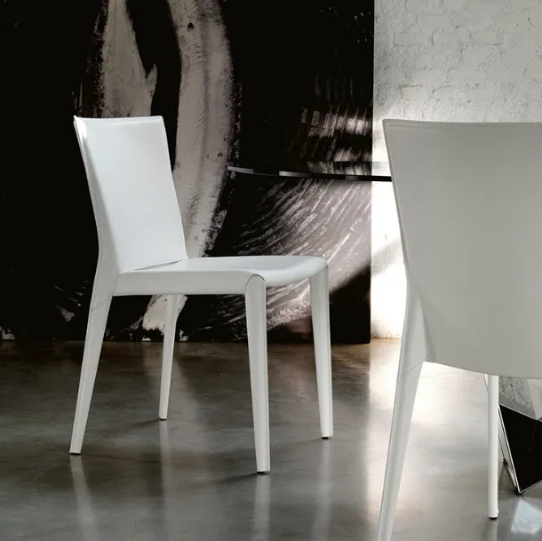 Beverly leather-covered steel chair by Cattelan Italia