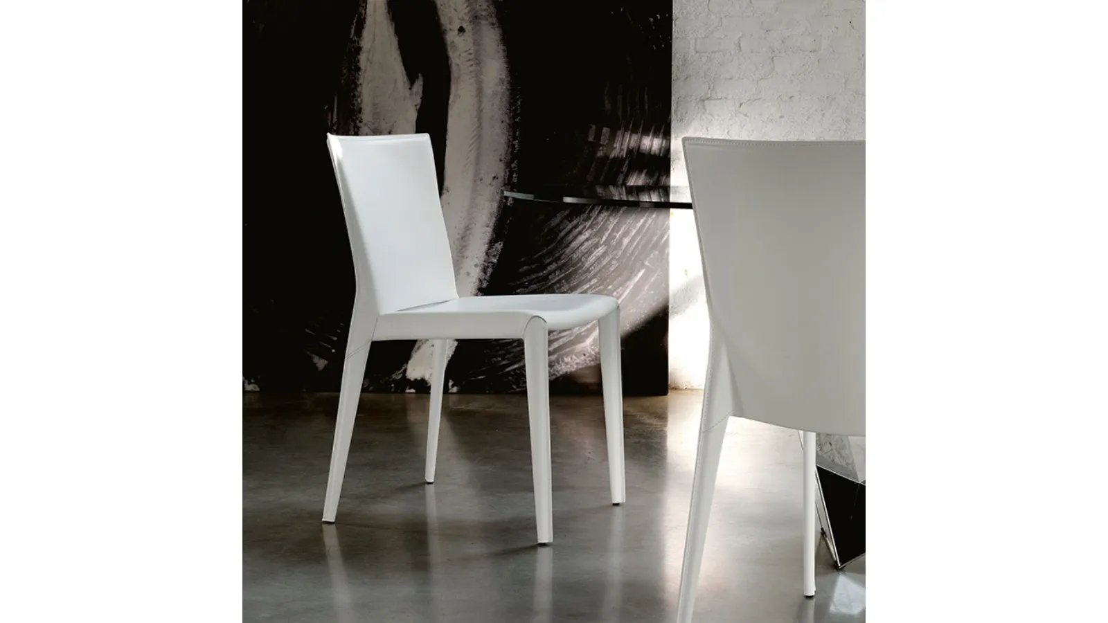 Beverly leather-covered steel chair by Cattelan Italia