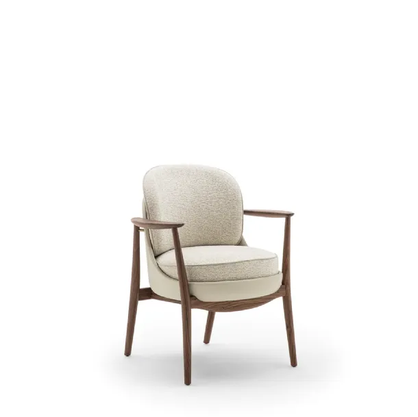 Bilboa leather and fabric chair by Porada
