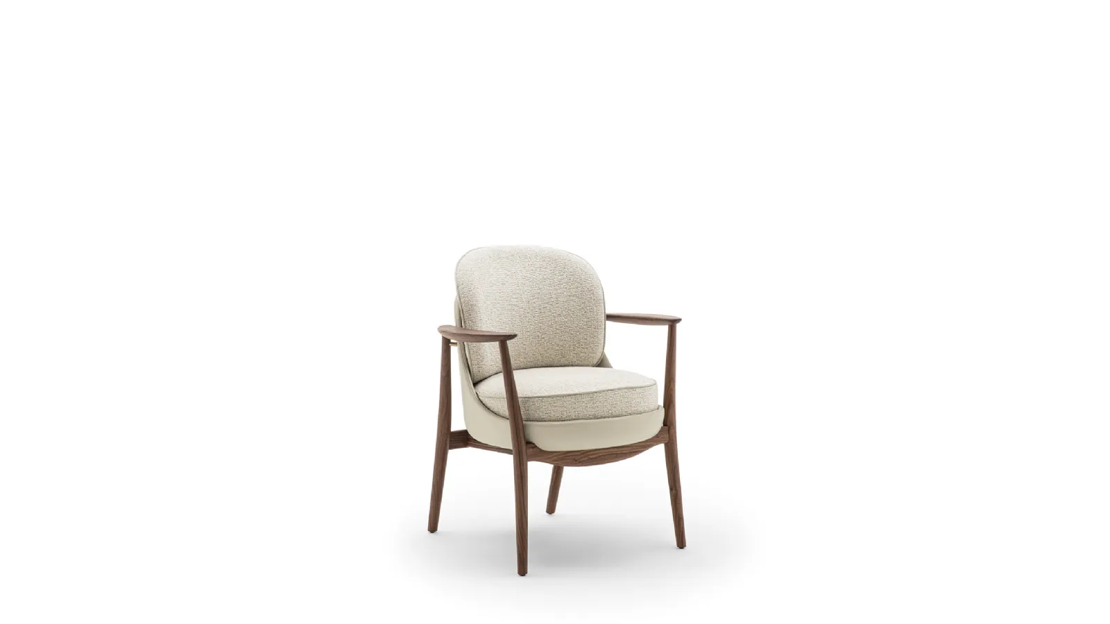 Bilboa leather and fabric chair by Porada