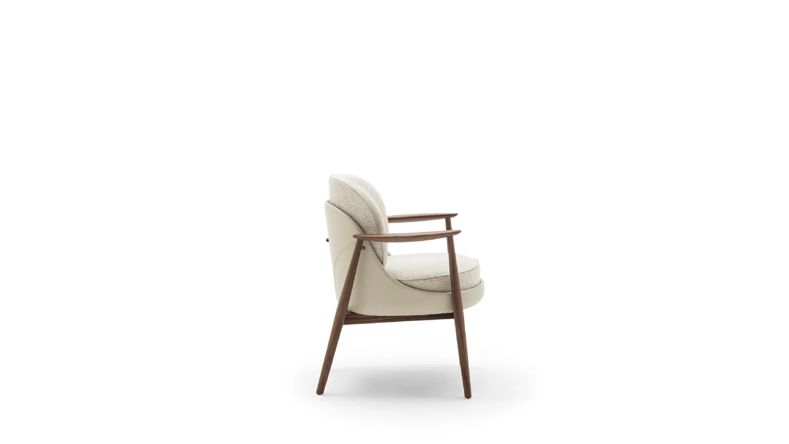 Bilboa leather and fabric chair by Porada