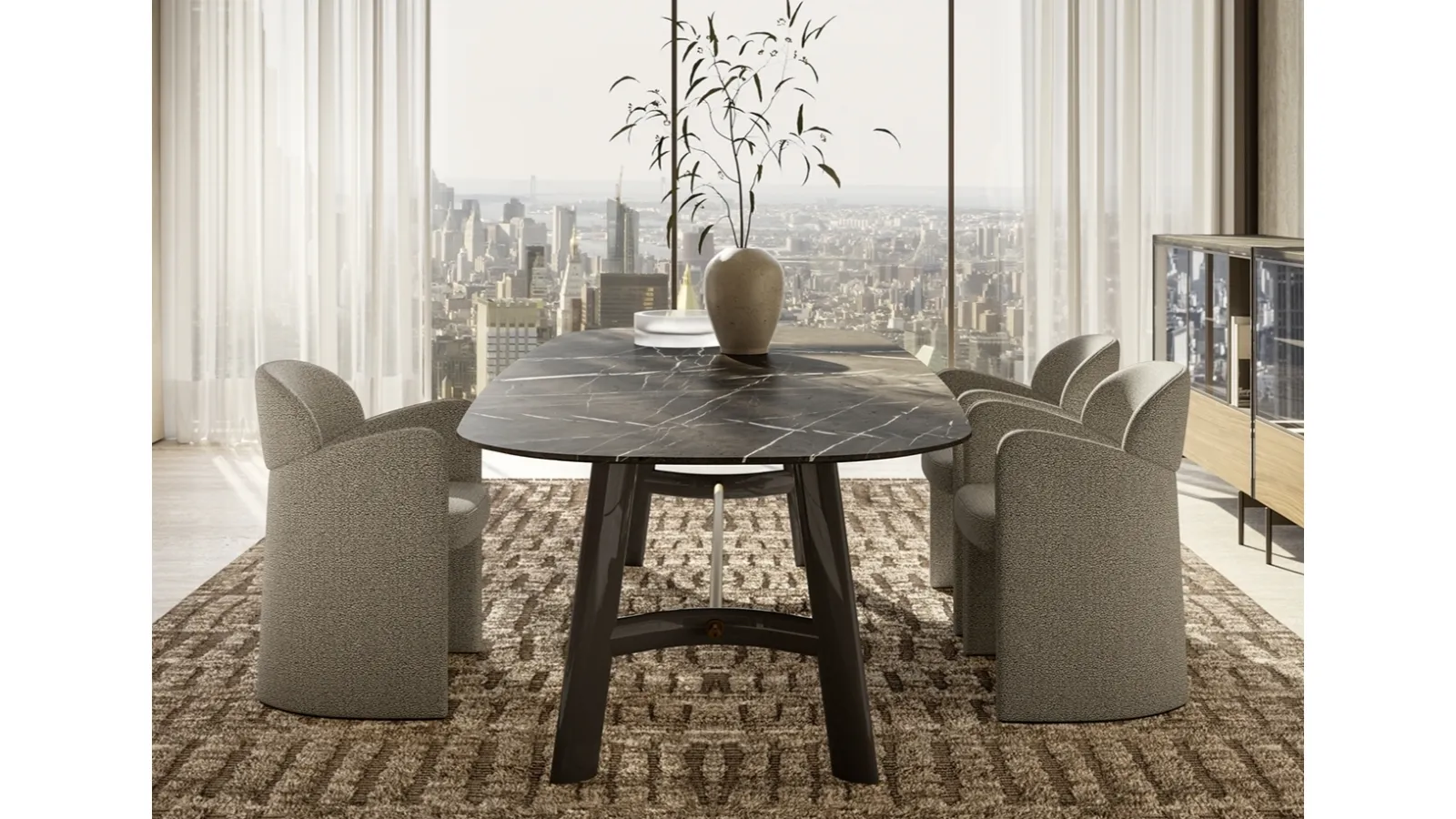 Blanca chair in upholstered fabric by Lema