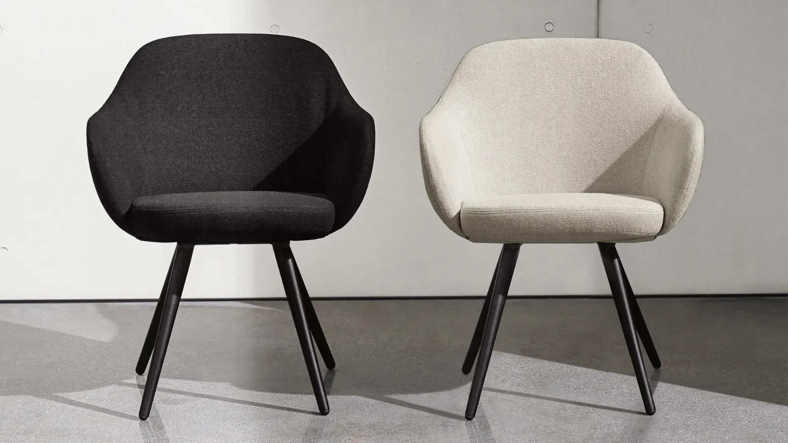 Cadira Cone Shaped Chair in fabric with metal legs by Sovet